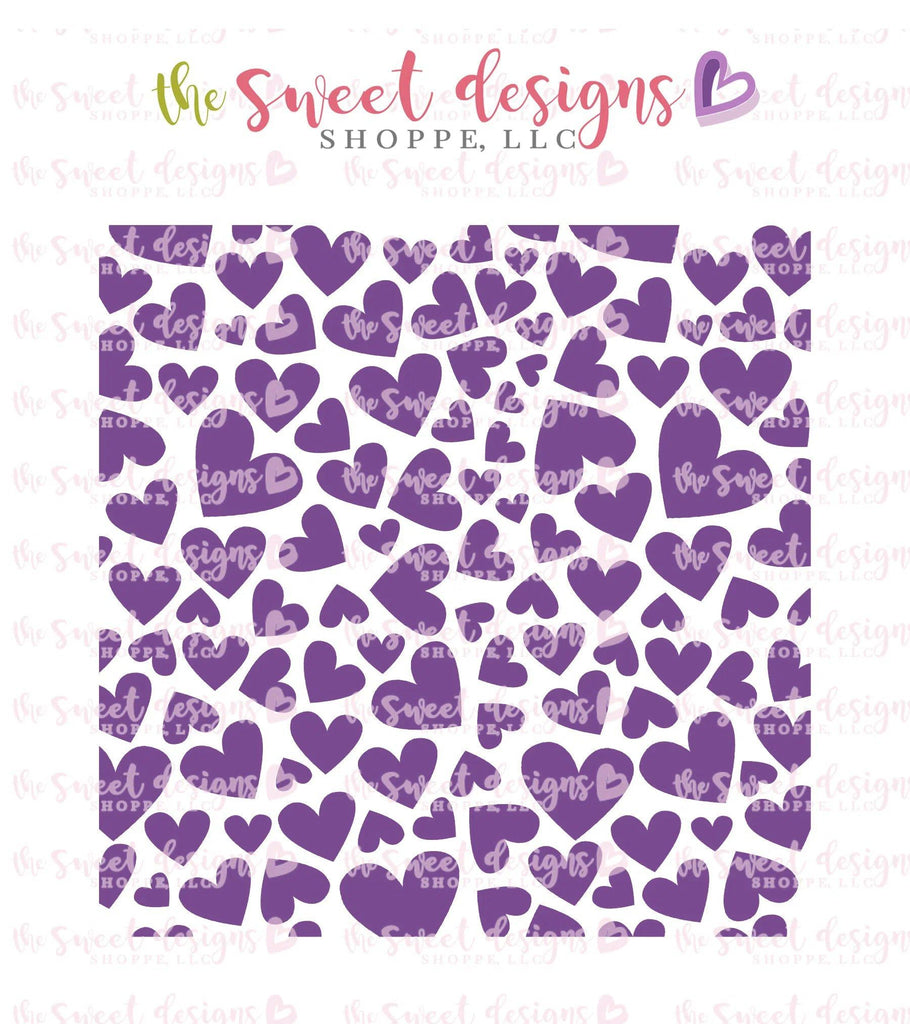 Stencils - Scattered Hearts Stencil - The Sweet Designs Shoppe - TSDS - - ALL,Basic Shapes,Clearance,Hearts,patterns,Promocode,Stencil,Valentines