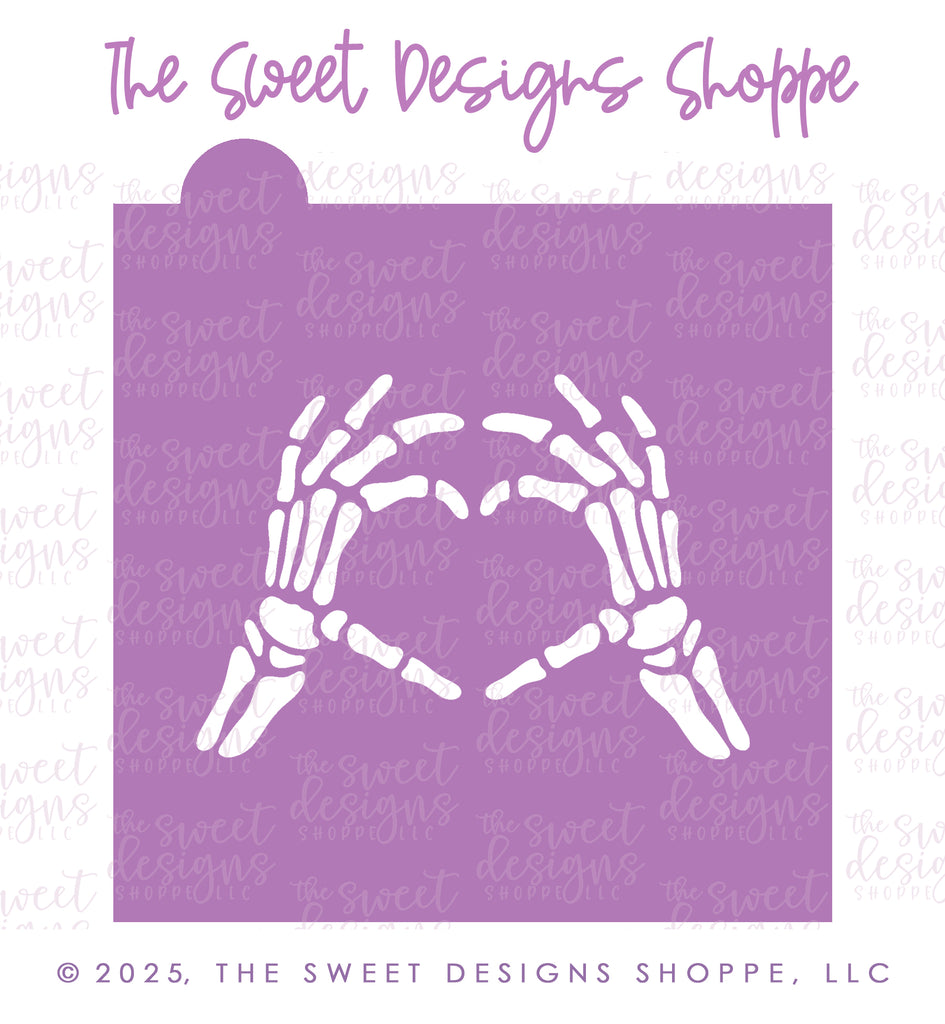 Stencils - Skeleton Heart Hands - Stencil - The Sweet Designs Shoppe - TSDS - - ALL,halloween,Promocode,Stencil
