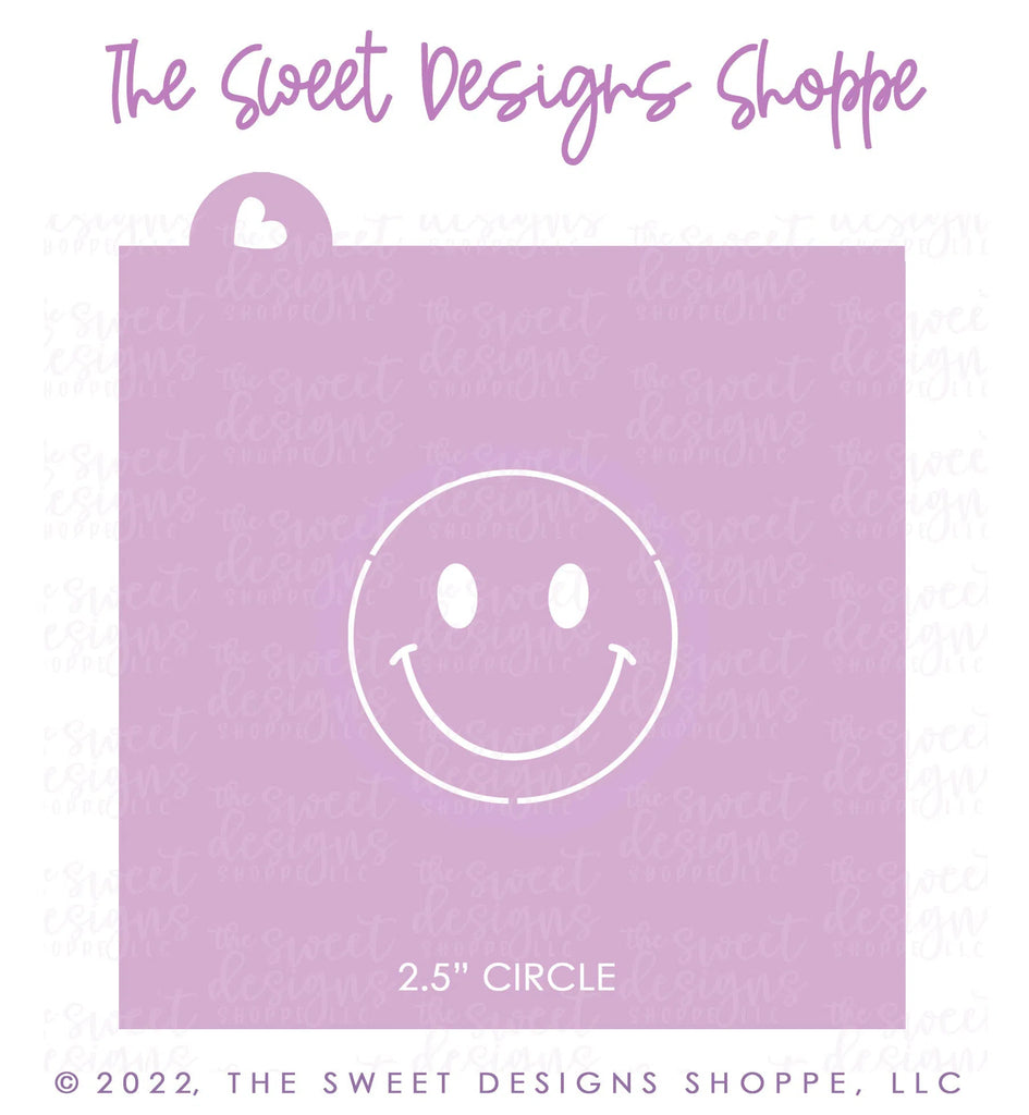 Stencils - Smiley Face Set - (Set of 5 Sizes) - Stencils - Sweet Designs Shoppe - Set of 5 Stencils (5-1/2" by 5-1/2") - ALL, Clearance, Easter / Spring, groovy, happy face, Misc, Miscelaneous, Miscellaneous, Promocode, Retro, Spring, Stencil, summer