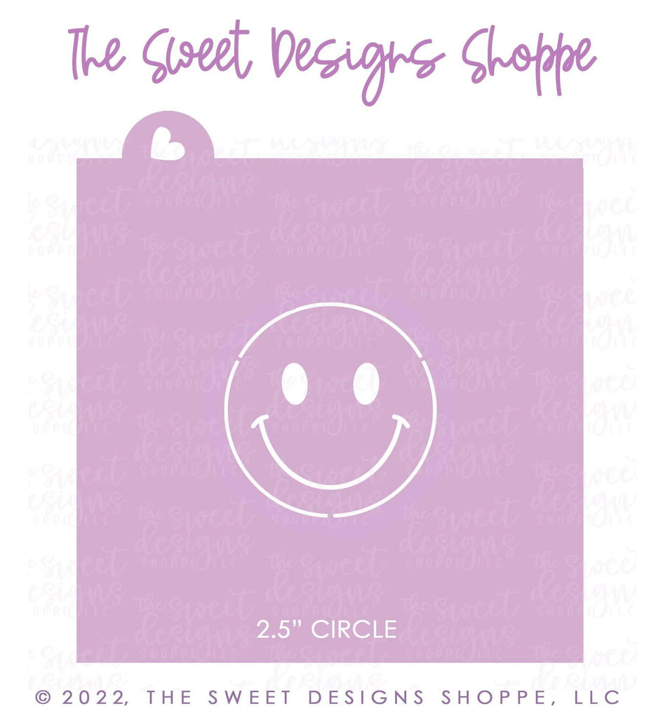 Stencils - Smiley Face Set - (Set of 5 Sizes) - Stencils - The Sweet Designs Shoppe - Set of 5 Stencils (5-1/2" by 5-1/2") - ALL, Clearance, Easter / Spring, groovy, happy face, Misc, Miscelaneous, Miscellaneous, Promocode, Retro, Spring, Stencil, summer