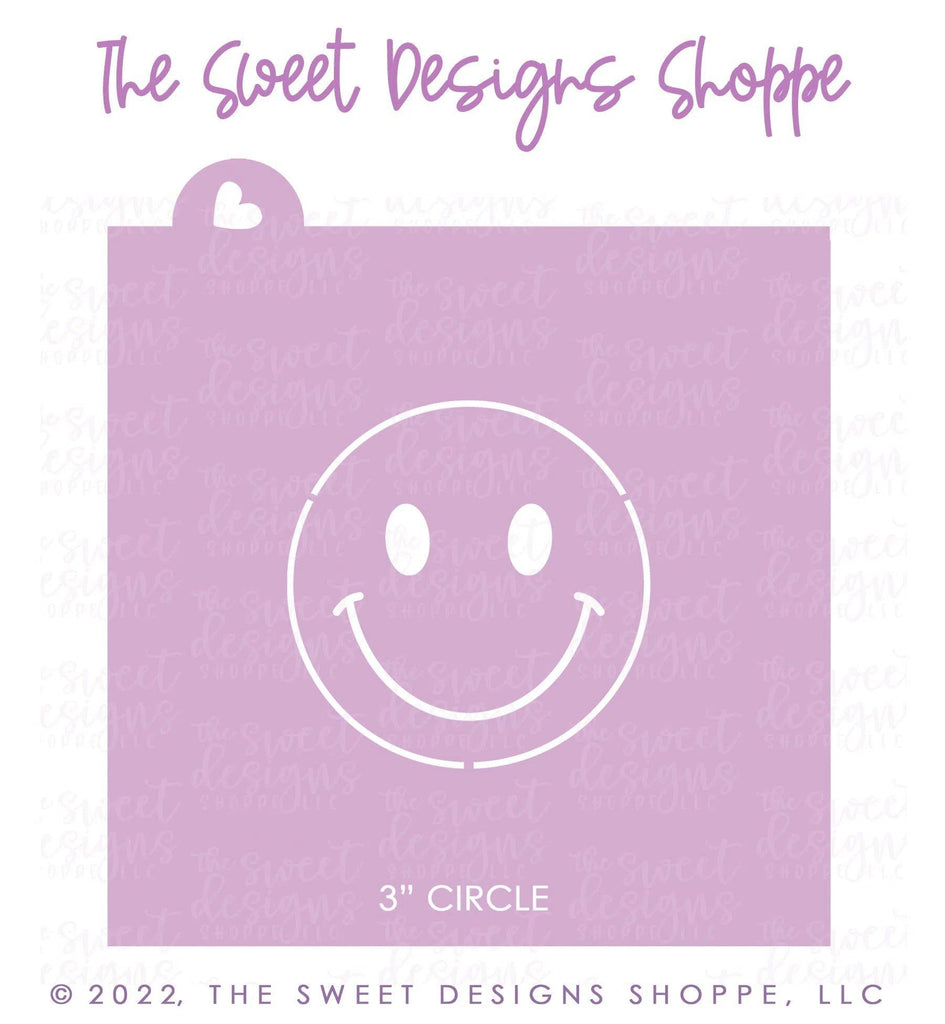 Stencils - Smiley Face Set - (Set of 5 Sizes) - Stencils - The Sweet Designs Shoppe - Set of 5 Stencils (5-1/2" by 5-1/2") - ALL, Clearance, Easter / Spring, groovy, happy face, Misc, Miscelaneous, Miscellaneous, Promocode, Retro, Spring, Stencil, summer