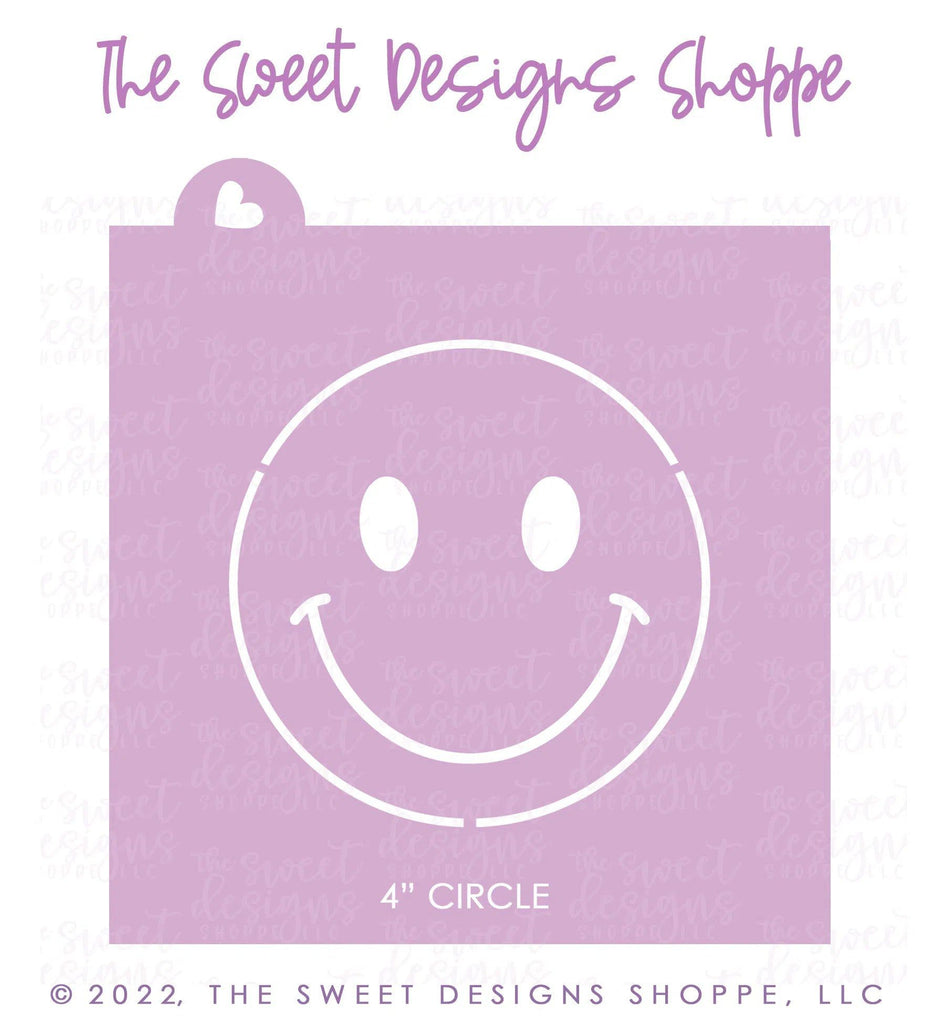 Stencils - Smiley Face Set - (Set of 5 Sizes) - Stencils - The Sweet Designs Shoppe - Set of 5 Stencils (5-1/2" by 5-1/2") - ALL, Clearance, Easter / Spring, groovy, happy face, Misc, Miscelaneous, Miscellaneous, Promocode, Retro, Spring, Stencil, summer