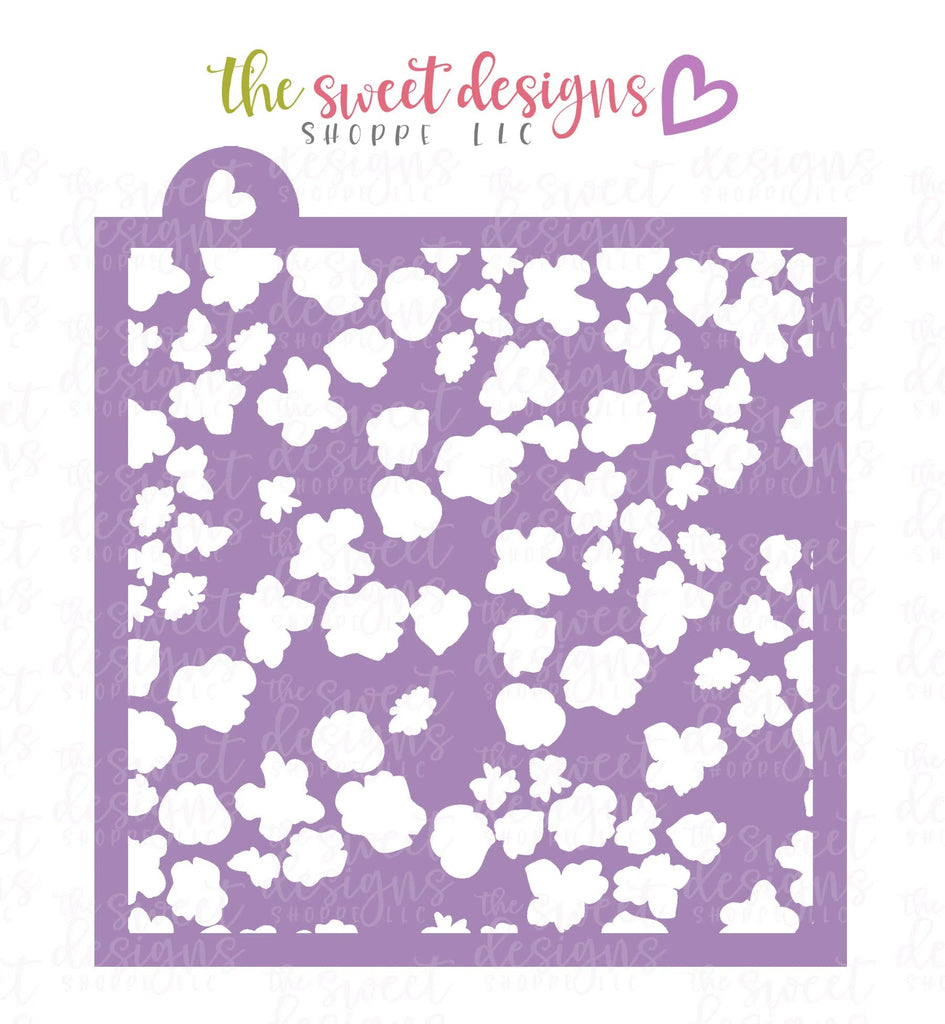 Stencils - Spring Flowers (Set of 2) - Stencils - Sweet Designs Shoppe - Regular 5-1/2" x 5-1/2" - ALL, Clearance, Easter, Easter / Spring, Flower, Flowers, Heart, Hearts, Leaves and Flowers, pattern, patterns, Promocode, Spring, Stencil, summer, Trees Leaves and Flowers, Woodlands Leaves and Flowers