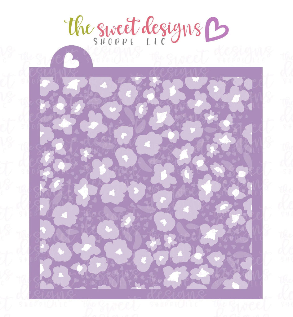 Stencils - Spring Flowers (Set of 2) - Stencils - Sweet Designs Shoppe - Regular 5-1/2" x 5-1/2" - ALL, Clearance, Easter, Easter / Spring, Flower, Flowers, Heart, Hearts, Leaves and Flowers, pattern, patterns, Promocode, Spring, Stencil, summer, Trees Leaves and Flowers, Woodlands Leaves and Flowers
