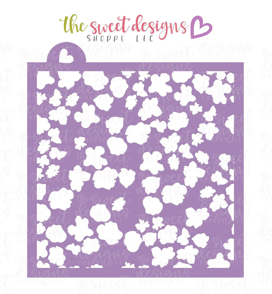 Stencils - Spring Flowers (Set of 2) - Stencils - The Sweet Designs Shoppe - Regular 5-1/2" x 5-1/2" - ALL, Clearance, Easter, Easter / Spring, Flower, Flowers, Heart, Hearts, Leaves and Flowers, pattern, patterns, Promocode, Spring, Stencil, summer, Trees Leaves and Flowers, Woodlands Leaves and Flowers