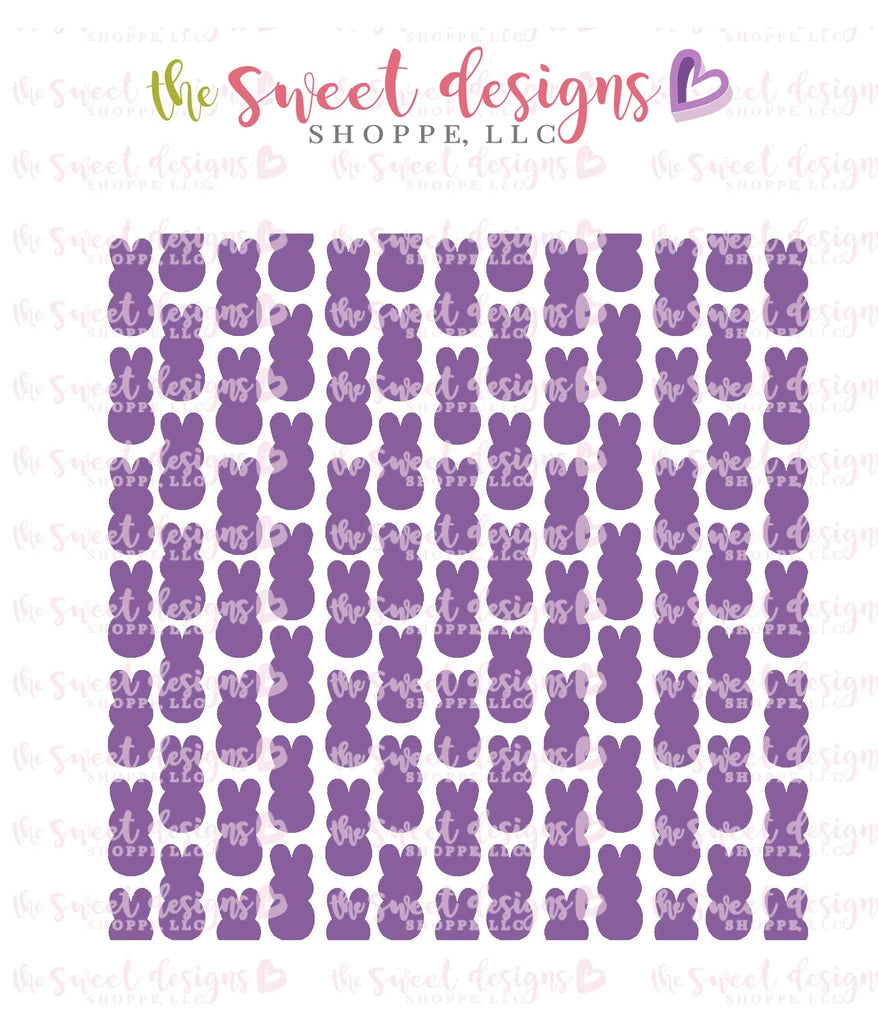 Stencils - ST Bunny Marshmallow - Sweet Designs Shoppe - 5-1/2" x 5-1/2 - ALL, Easter, Easter / Spring, easter collection 2019, Food, Food & Beverages, Peep, Peeps, Promocode, Stencil, Sweets