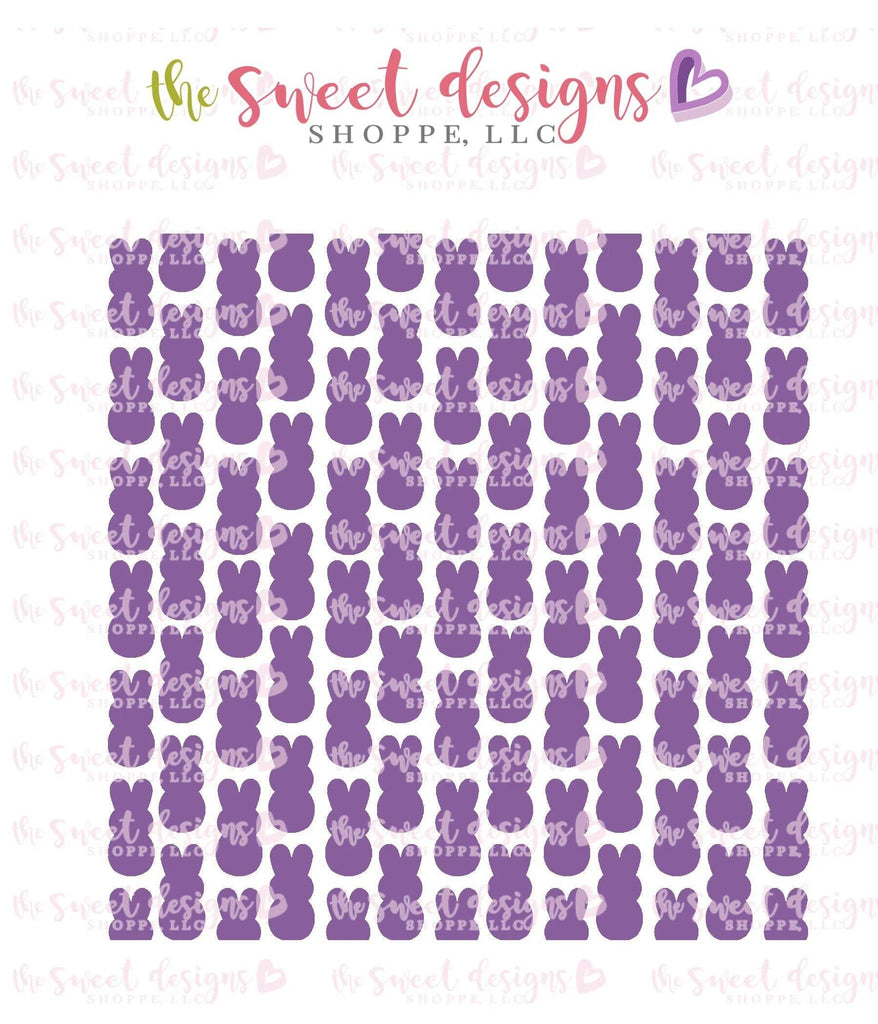 Stencils - ST Bunny Marshmallow - The Sweet Designs Shoppe - 5-1/2" x 5-1/2 - ALL, Easter, Easter / Spring, easter collection 2019, Food, Food & Beverages, Peep, Peeps, Promocode, Stencil, Sweets