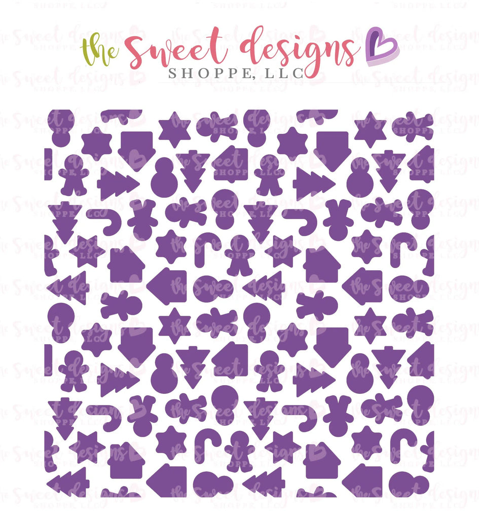 Stencils - ST Christmas001 - Sweet Designs Shoppe - Regular 5-1/2" x 5-1/2 (Pattern 4-3/4" Tall x 4-3/4" Wide) - ALL, Christmas, Christmas / Winter, Clearance, Promocode, Stencil