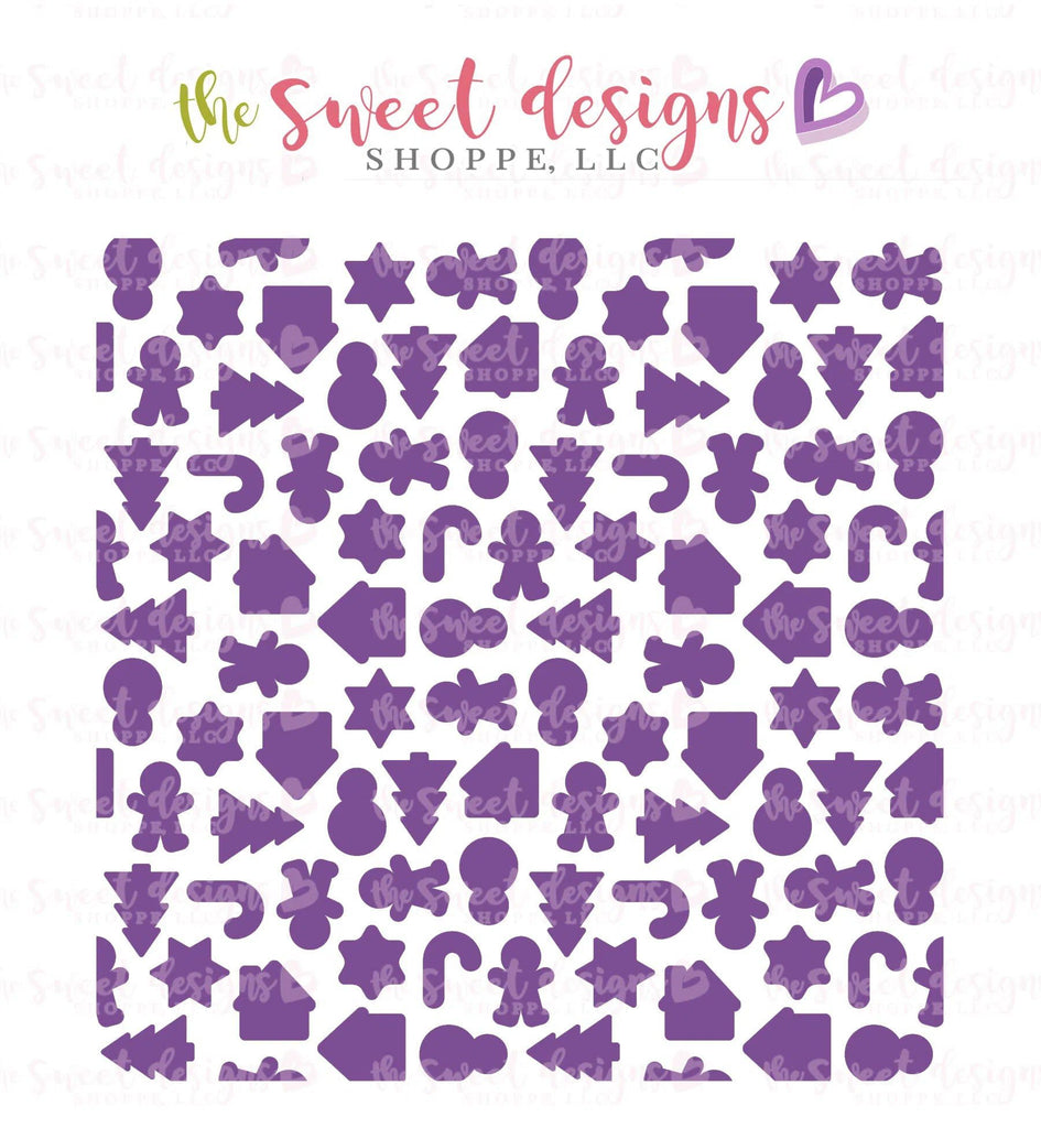 Stencils - ST Christmas001 - The Sweet Designs Shoppe - Regular 5-1/2" x 5-1/2 (Pattern 4-3/4" Tall x 4-3/4" Wide) - ALL, Christmas, Christmas / Winter, Clearance, Promocode, Stencil