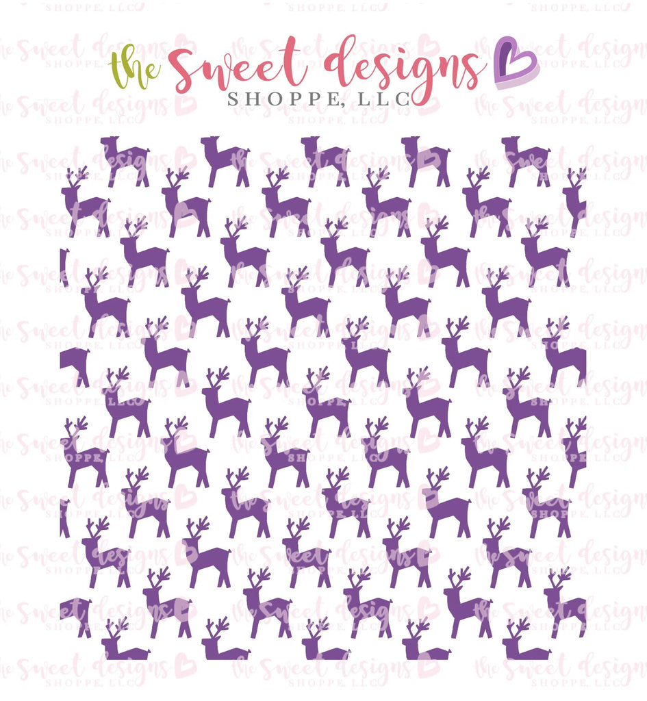 Stencils - ST Deer001 - Sweet Designs Shoppe - Regular 5-1/2" x 5-1/2 (Wording Size 4-3/4" Tall x 4-3/4" Wide) - ALL, Animal, Christmas, Christmas / Winter, Clearance, Promocode, Stencil, Woodland