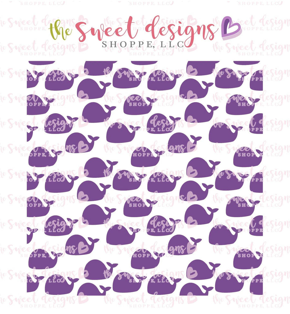 Stencils - Whales - Stencil - The Sweet Designs Shoppe - Regular 5-1/2" x 5-1/2 (Wording Size 4-3/4" Tall x 4-3/4" Wide) - ALL, Animal, background, Clearance, Ocean, Promocode, Stencil, under the sea, waves