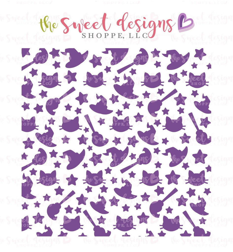 Stencils - Witch Halloween Pattern - Stencil - The Sweet Designs Shoppe - Regular 5-1/2" x 5-1/2 (Wording Size 4-3/4" Tall x 4-3/4" Wide) - ALL, halloween, Promocode, Stencil, Witch